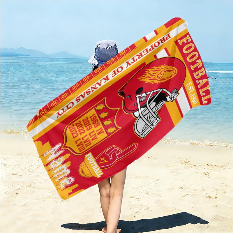 Personalized Vintage Detroit Football Helmet Beach Towel Microfiber Beach Towel Thin Absorbent for Beach Swimming Yoga Bath Sports. 091069