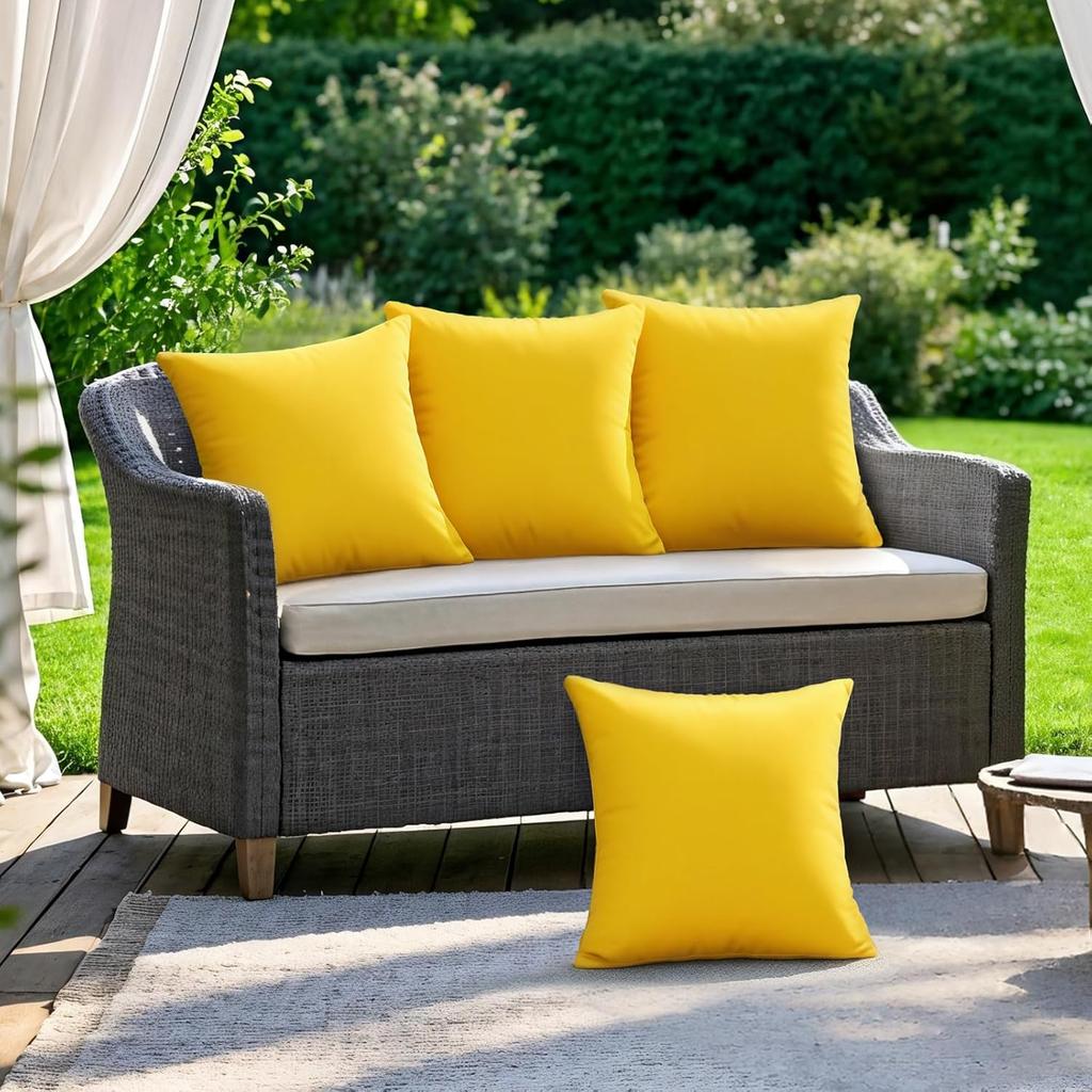 Premillow Outdoor Pillow Covers Set of 2, Decorative Farmhouse Waterproof Pillow Covers, Solid Linen Pillowcase Cushion Covers for Patio Garden