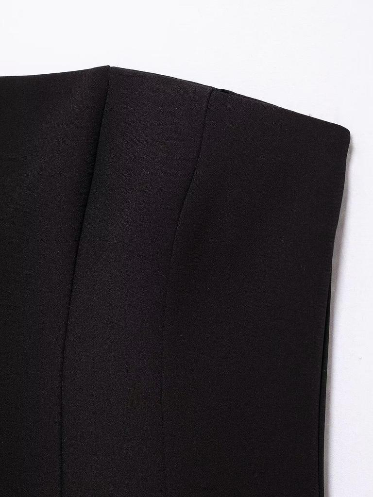 2025 Spring Women's Off-Shoulder Wavy Wide Hem Dress