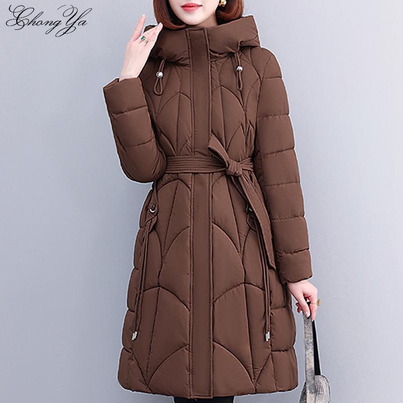 Winter Damen Mantel Lange Verdickte Warme Baumwolle Gepolsterte Parka Damen Jacke