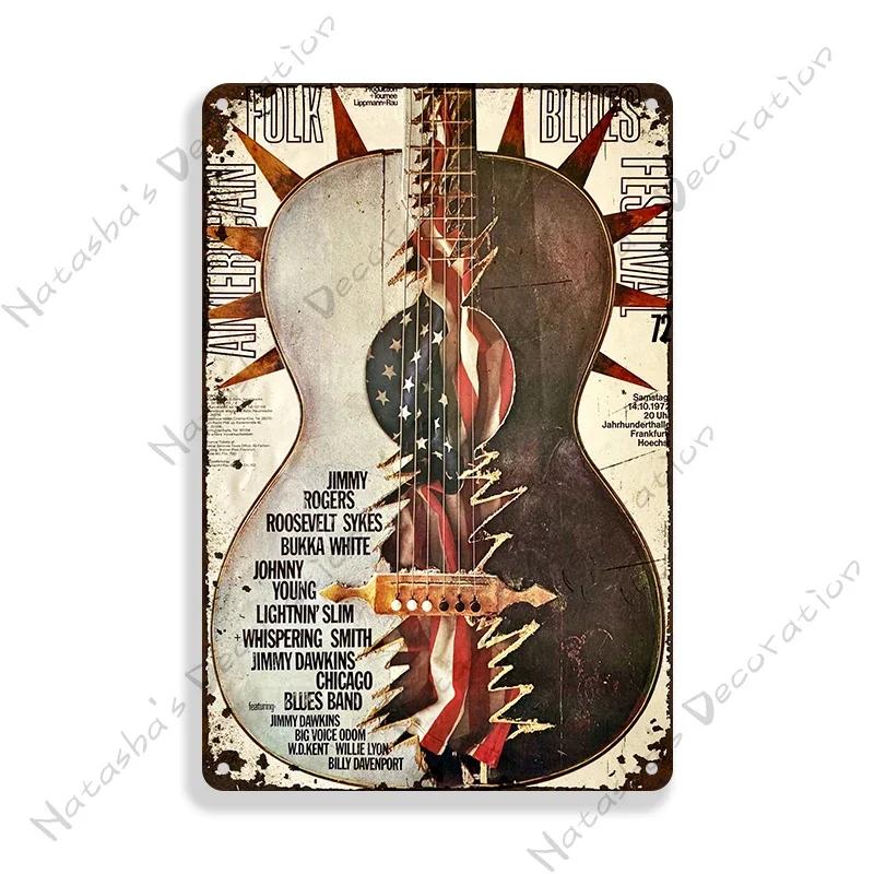 Classic Blues Metal Tin Sign Music Metal Poster Garage Cafe Wall Decor Old Fashion Metal Plaque Vintage Poster Wall Plate