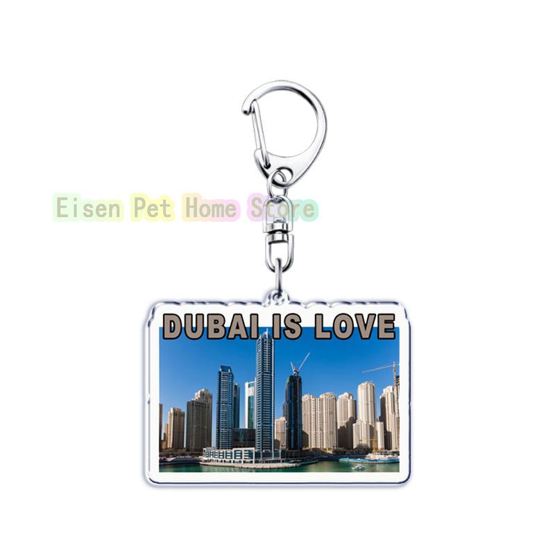 Classic Dubai City Travel Keychains Dxb Airport Tickets Key Chain Ring for Bag Hero Pendant Keyring Jewelry Fans Gifts