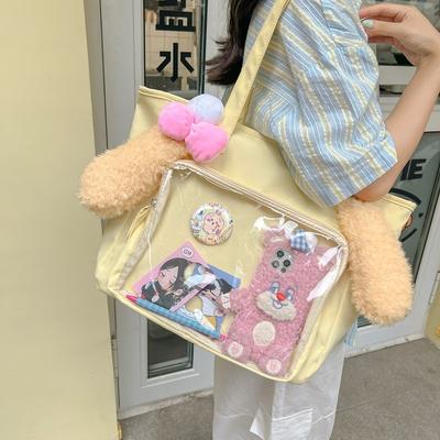 Cake Cake Backpack Commuter Bag Transparent Layer Shoulder Bag Student Bag New Large Capacity Schoolbag Cartoon
