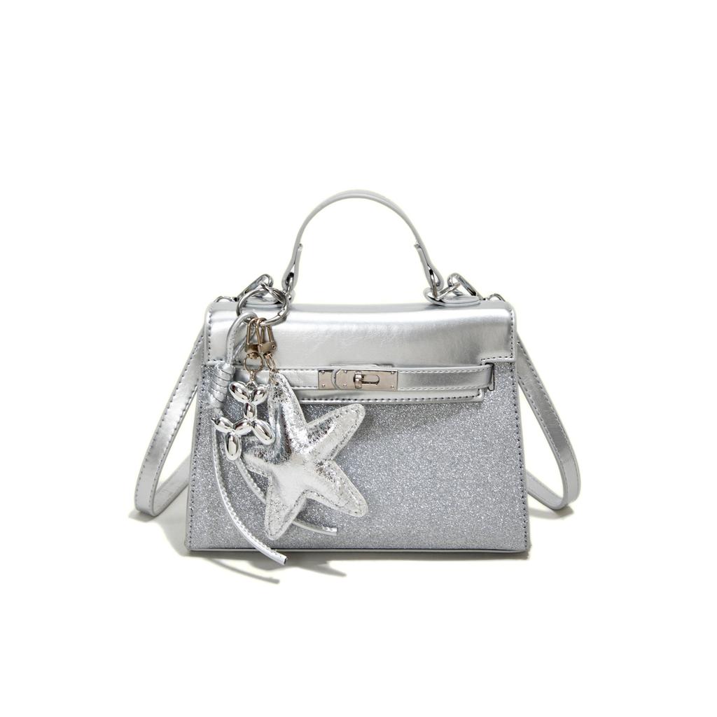Small fresh literary women's bag 2025 new Korean version fashionable bright star handbag foreign style versatile messenger tote bag pu