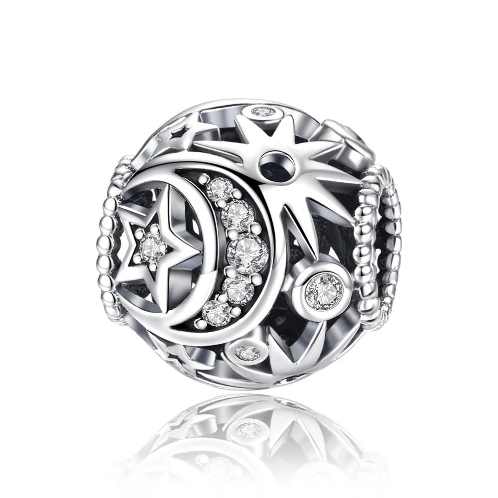 Charm Copper Colors Stars And Moon Bead For Original Bracelet Diy Beads Charms Jewellery Making Gift For Women Styfne