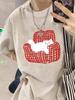 Summer short-sleeved t-shirt new popular kitten print design sense front shoulder American loose short-sleeved top t-shirt
