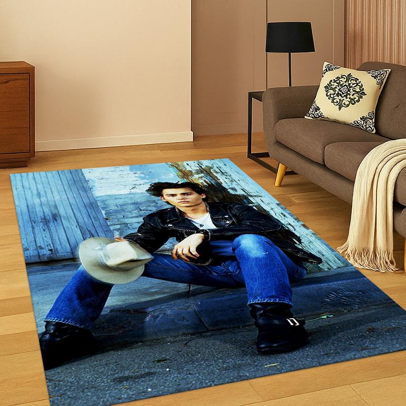 Handsome Johnny Depp Star Carpet Rug for Bedroom Living Room Sofa Playroom Doormat Home Decor,Kid Game Area Rug Non-slip gift