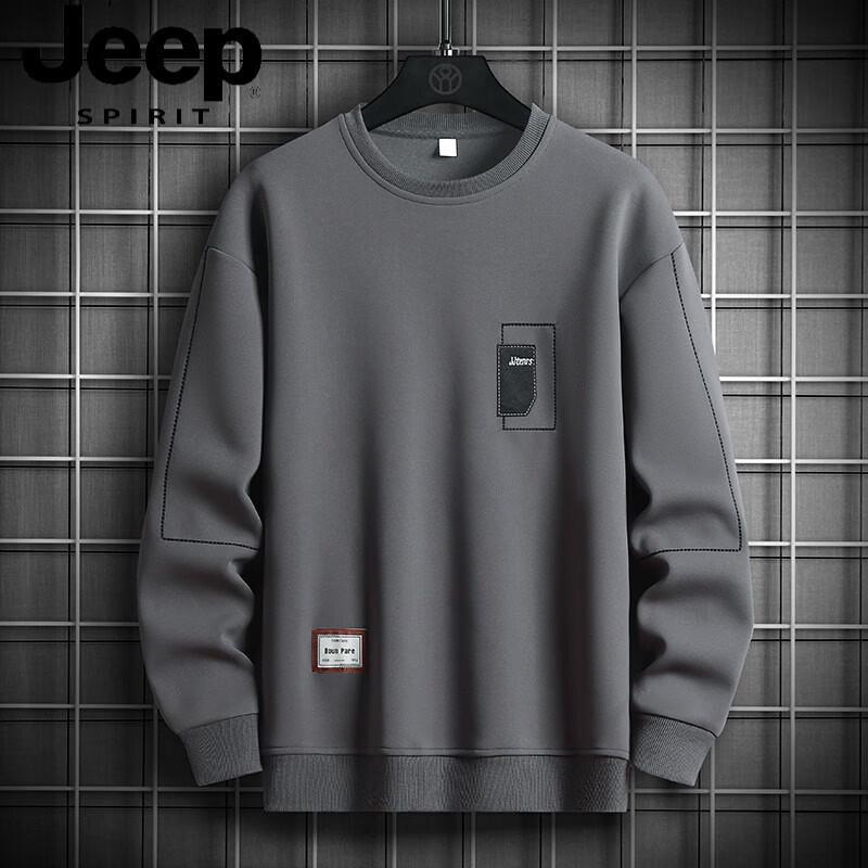 JEEP SPIRIT Men s Loose-Fit Crew Neck Sweatshirt M