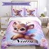 Deer Its Wings Customize Your Name Bedding Set Breathable Duvet Cover With Pillowcases Decorative Bed Linen For Bedroom Home Decoration Birthday Gift