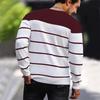 2025 New Round Neck Men's Striped Casual Spring and Autumn Men's Long-sleeved T-shirt