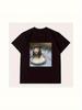 Men'S T-Shirt Featuring a Milk Face Cat Graphic - a Humorous And Trendy Street Fashion Tee