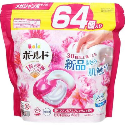 Bold Laundry Detergent Gel Ball 4-in-1 Premium Blossom Refill, Mega Jumbo, 64 Count