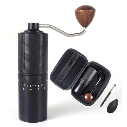 One Bean Mugen N2 Coffee Grinder, Manual Hand Mill, Heptagonal Stainless Steel Mortar, All-Metal, External Coarseness Adjustment, Easy to Clean, Inclu
