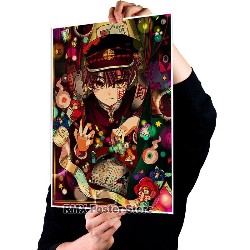 Anime toaleta Hanako Kun plakaty biały papier powlekany obrazy do dekoracji wnętrz naklejki ścienne dekoracja pokoju mural