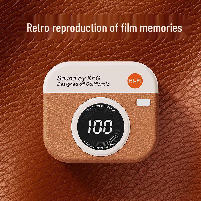 Q86 Retro Camera Style Bluetooth Earphone Case with Digital Display and Long Battery Life - Original Q Series In-Ear