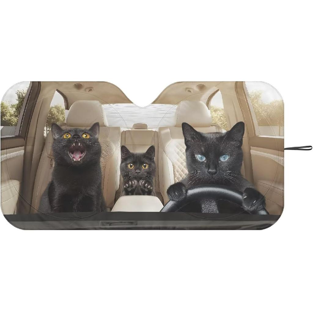 Fashion Cat Car Window Shades Foldable Car Windshield Sunshades Automotive Windshield Sunshades Keep Cool UV Rays Protection for Most Sedan Truck Van