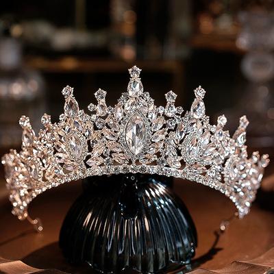 Baroka luksusa liela ūdens lāses kristāla tiāras kronis sievietēm, meitenēm, kāzu Eleganta līgavas princeses ballīte, matu kleita, rotaslietas