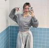 Badblood Metal Logo V-Neck Knit Sweater - Women's Retro Slimming Cardigan