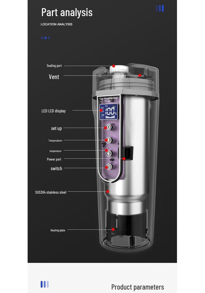 Electric Car Heating Cup - 12V/24V Thermos & Water Boiler