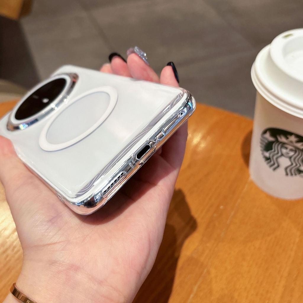 Creative Magnetic Attraction Is Suitable for Huawei Mate70pro + Skin Matte Mobile Phone Case Mate70 Transparent Acrylic Anti-drop.