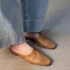 Sheepskin Version~ Retro Literature and Art Ins Fashion Weaving Lazy Person One Pedal Casual Sandals Outside Wearing Bag Head Half Slippers Women