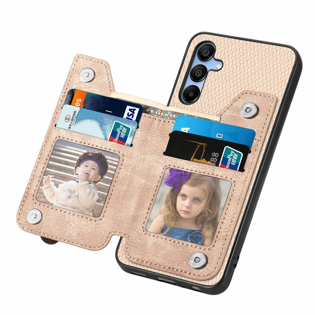 For Samsung Galaxy A16 4G/5G Case Leather+PC+TPU Zipper Pocket Kickstand Phone Cover
