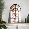 28x43cm Acrylic Arched Window Wall Mirror Wall Decorative Mirror Windowpane Arch Mirror for Bathroom Farmhouse Vanity Room Decor