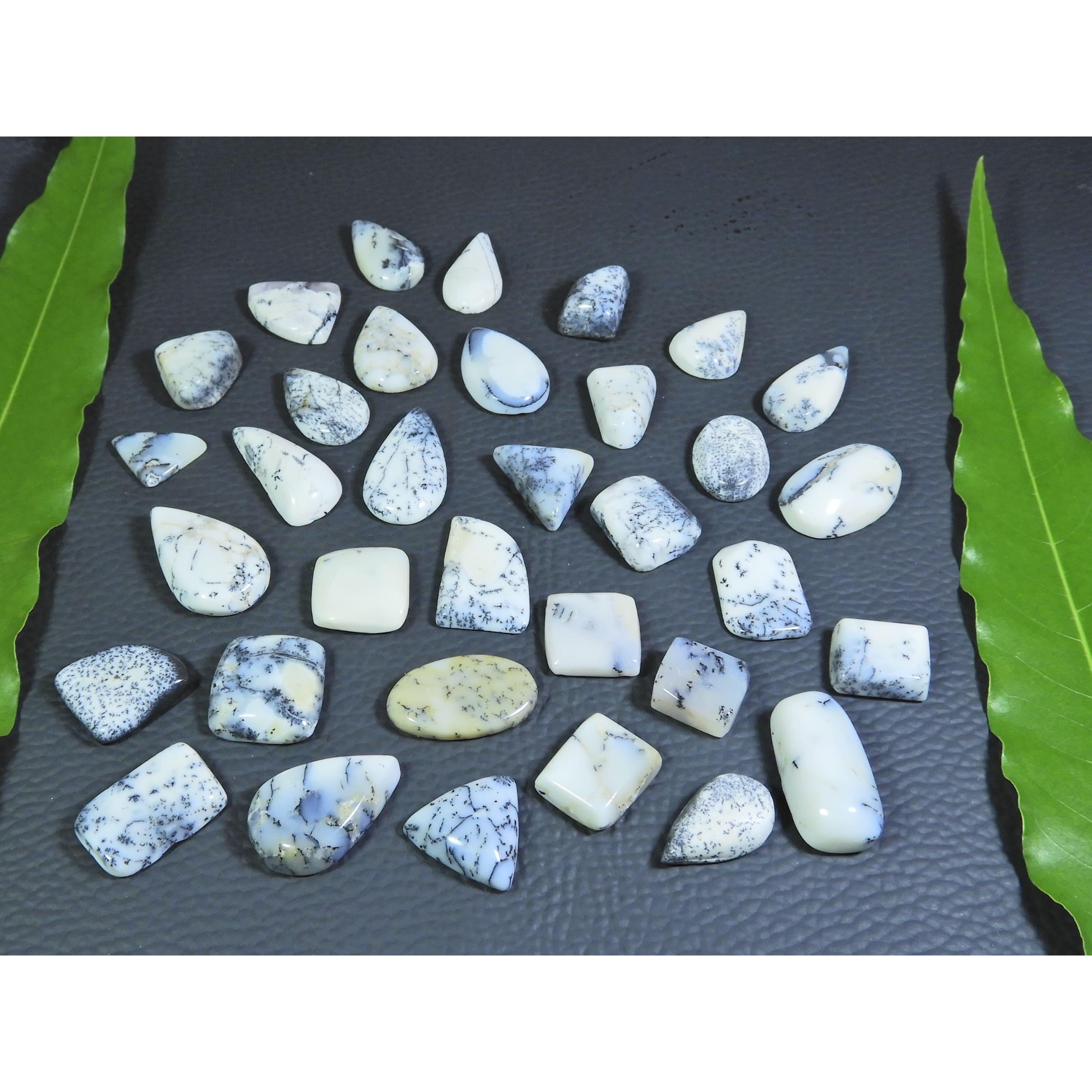 

211Cts. Натуральный Дендритовый Опал Микс Кабошон Свободный Драгоценный Камень Лот 30 Шт. A-554