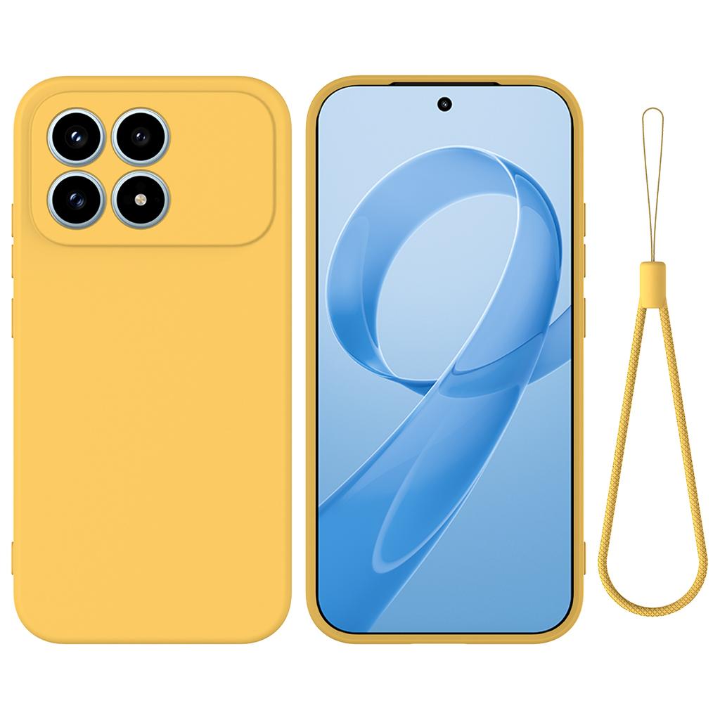 For Xiaomi Poco F8 Pro Liquid Silicone Case Phone Back Cover with Hand Strap