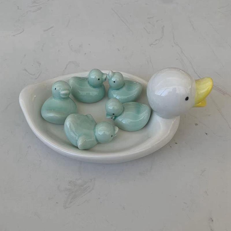 Kreatywna ceramiczna ozdoba kaczątka, uchwyt na pałeczki, japońska ozdoba restauracyjna, uchwyt na pałeczki, artykuły hotelowe