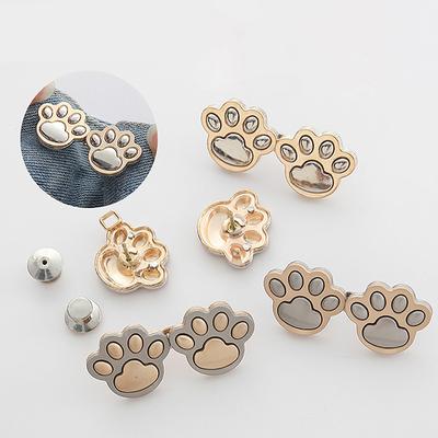 Bouton de ceinture réglable en jean en forme de patte de chat mignon, serre-taille instantané pour jean, pantalon, aucune couture requise