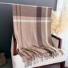Sweet college style plaid, warm in autumn and winter, cold scarf shawl, commuter versatile couple tassel imitation cashmere scarf
