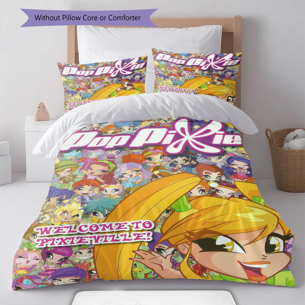 PopPixie poster Bedding Quilt Set Quilt Cover Pillowcase Home Decoration Birthday Gift (1 * duvet cover + 2 * pillowcase, without core)
