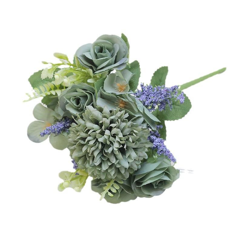 Artificial Silk Rose Hydrangea Bouquet Wedding Photography Home Decor Nordic Style 5-Head Floral Arrangement