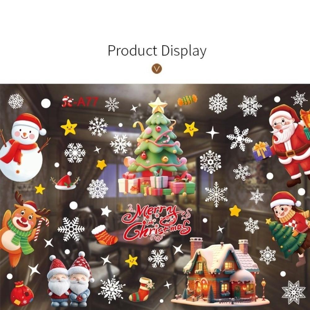 Schneeflocke Alter Mann Bunt Weihnachten Fensteraufkleber Frohe Weihnachten Thema PVC Festival Party Aufkleber Neujahr