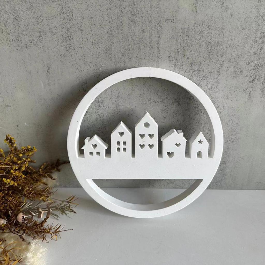 Handmade House Shaped Silicone Mold Eye Catching E House Decorations Silicone Mold Ornament Crafting Resin Mold