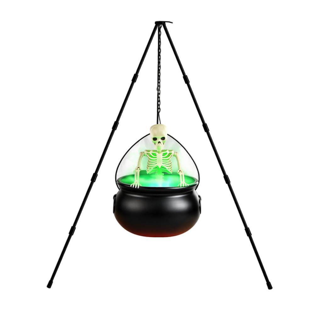 Halloween Witch Cauldron Candy with Tripod Stand for Outdoor Garden Party Decor