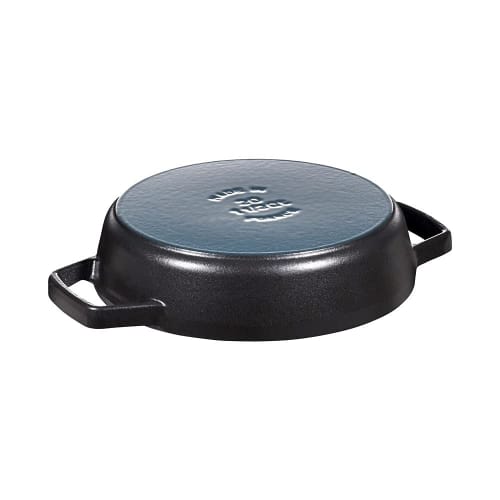 Staub Double Handle Frying Pan, Black, 20cm, Cast Iron, Enamel, Induction Compatible, Officially Sold In Japan, 40511-659