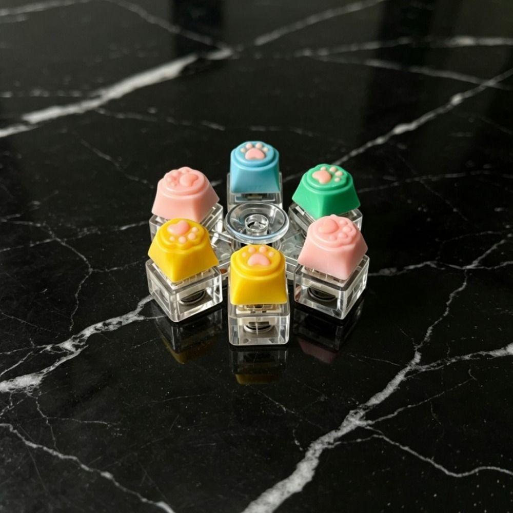 Relief Stress Keyboard Keychain 6 Keys Button Keyboard Clicker Toy Fidget Keychain  For Gifts