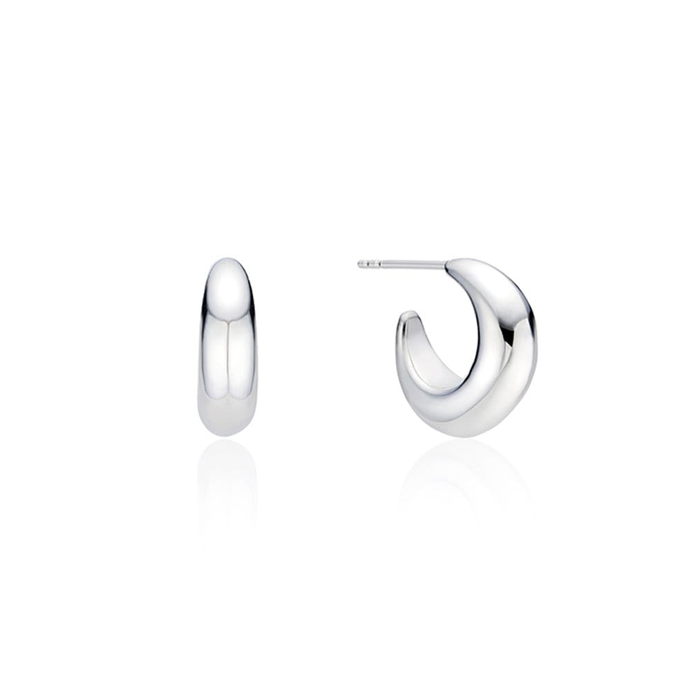 H Edition Silver (W) Volume Hoop Earrings Hl6E42603W9Xxx