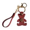 [byDream] Björnnyckelring, Björnväskeberlock, Konstläder, Handgjord nyckelring, Ryggrem, Björnnyckelring (Vin)