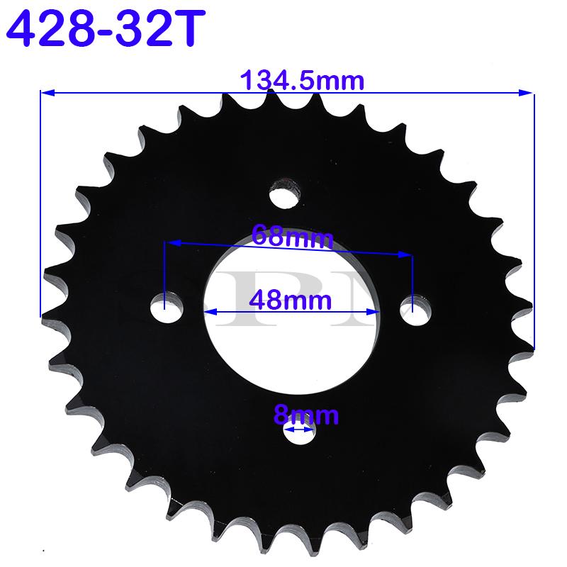 Motorcycle 25T/31T/32T/37T/41T/48T Rear Sprocket 428 Chain Disc 48MM For ATV Go Kart UTV Buggy Golf Cart Quad Bike Accessories