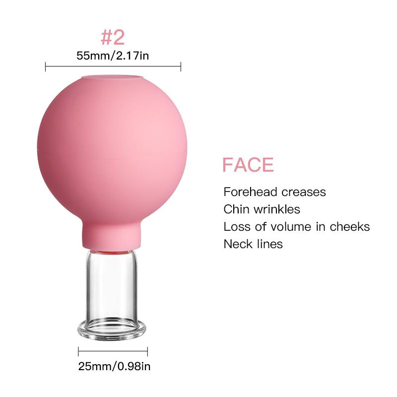 Rubber Massage Body Cups Glass Vacuum Cupping Anti Cellulite Suction Cup Massager for Face Facial Skin Lifting Tools