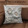 2D Floral Embroidered Pattern Decorative Pillow Covers Pattern Cushion Cover Suitable For Sofa Bedroom Car Pillow Cover