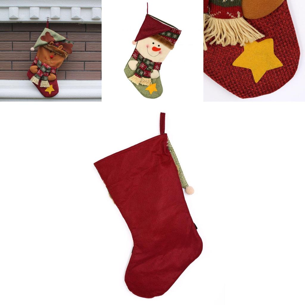 Christmas Stocking Handmade Nonwoven Santa Sock For Party Decor Gift For Friends