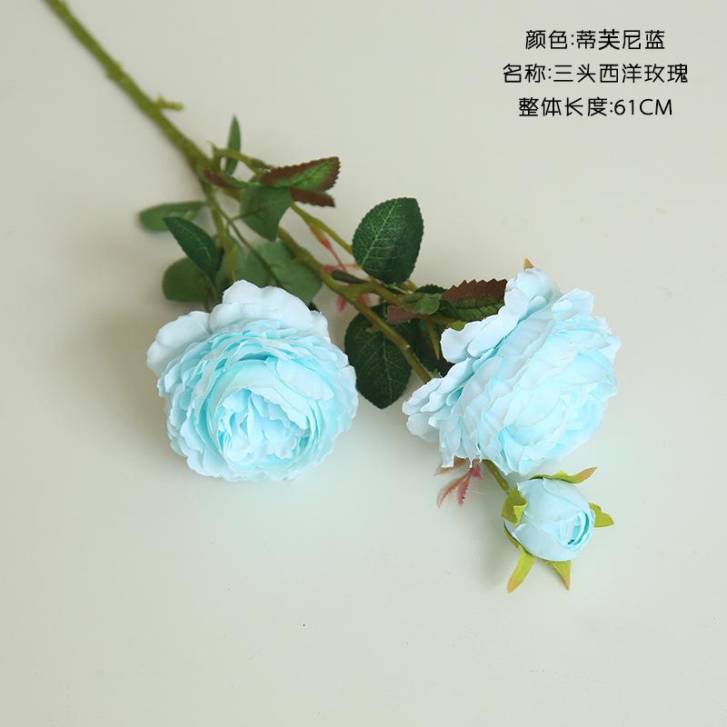 60cm Rose Artificial Flowers 3 Heads Pink White Peonies Silk Flower Wedding Garden Decoration Fake Flower Bouquet Peony Color