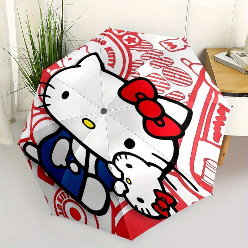 

Cute Hello Kitty Design Durable Cartoon Folding Cartoon Umbrella, Portable 3-Fold Compact Umbrella for Men and Women, Suitable for Travel or Daily Use