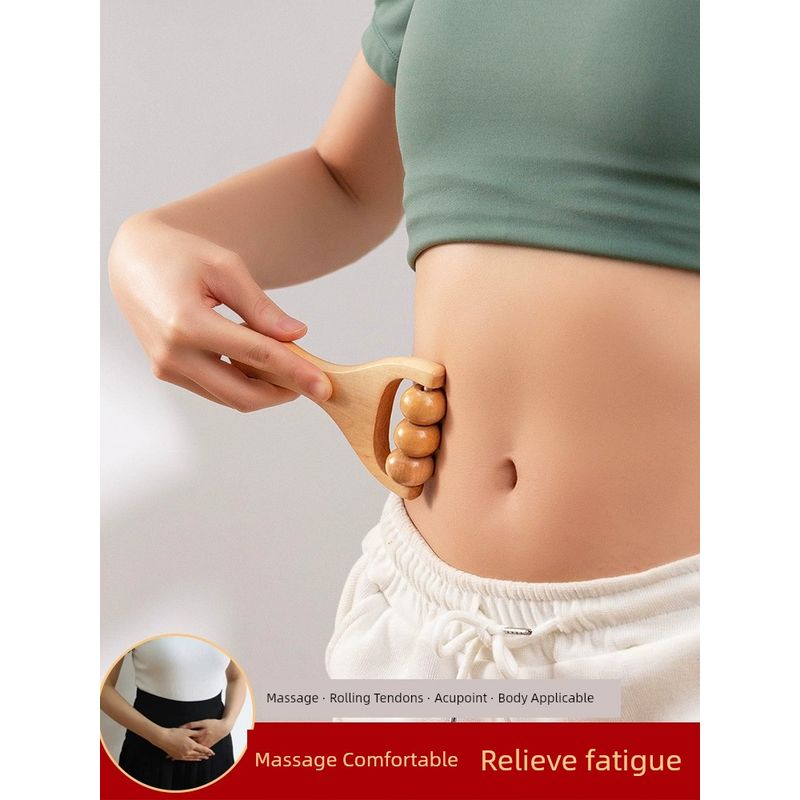 Solid Wood Ball Massager Dredging Meridian Gadget Universal for Entire Body Roller Arm Finger Leg Massage Brush