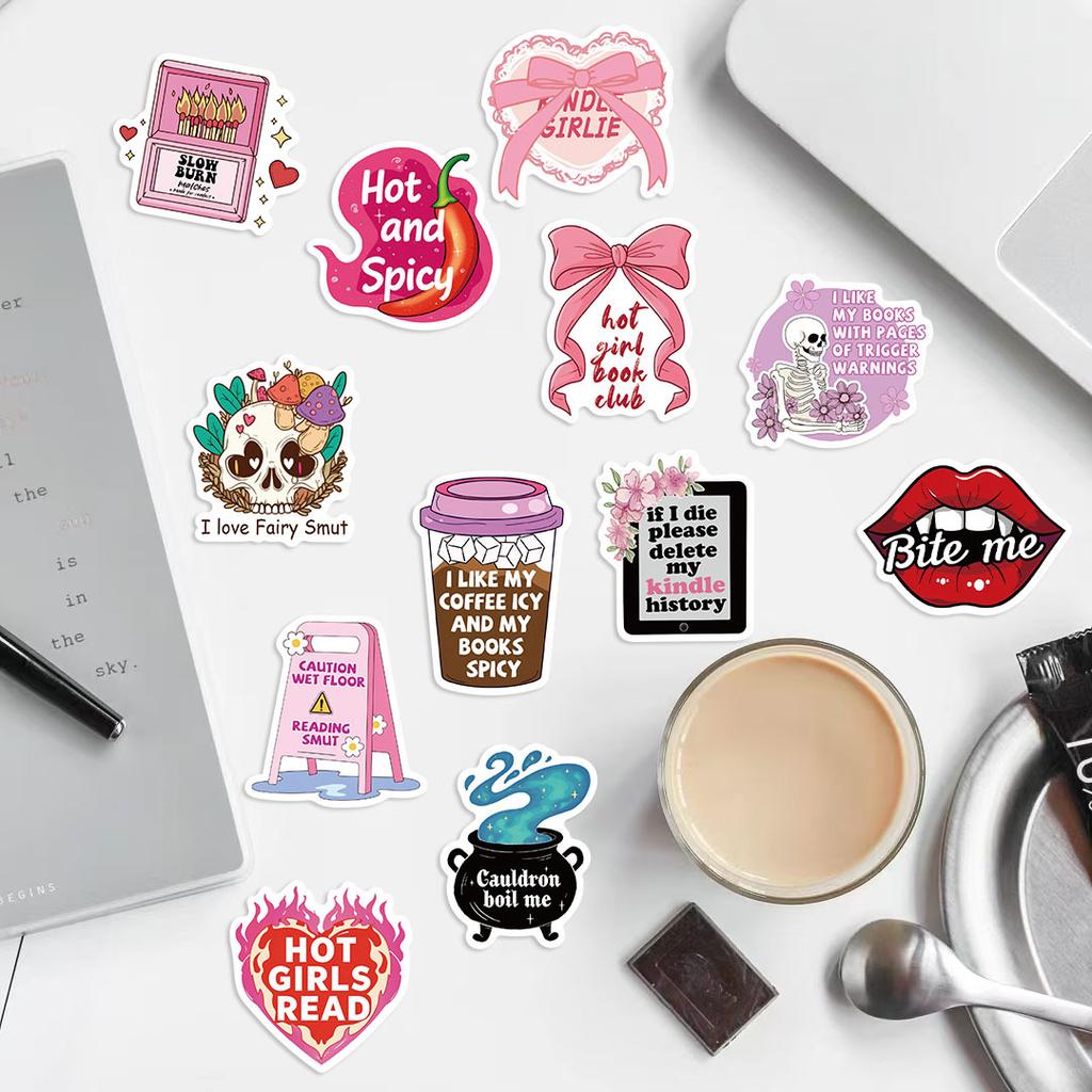 Various 50 Cartoon Reading Books Smut Graffiti Stickers Decorate Guitar Notebook Suitcase DIY