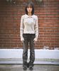 Damiswi Gothic Cross Embroidery Knit Zip-Up_Beige